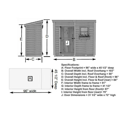 8′ x 4′ GardenSaver Storage Shed – Single Door