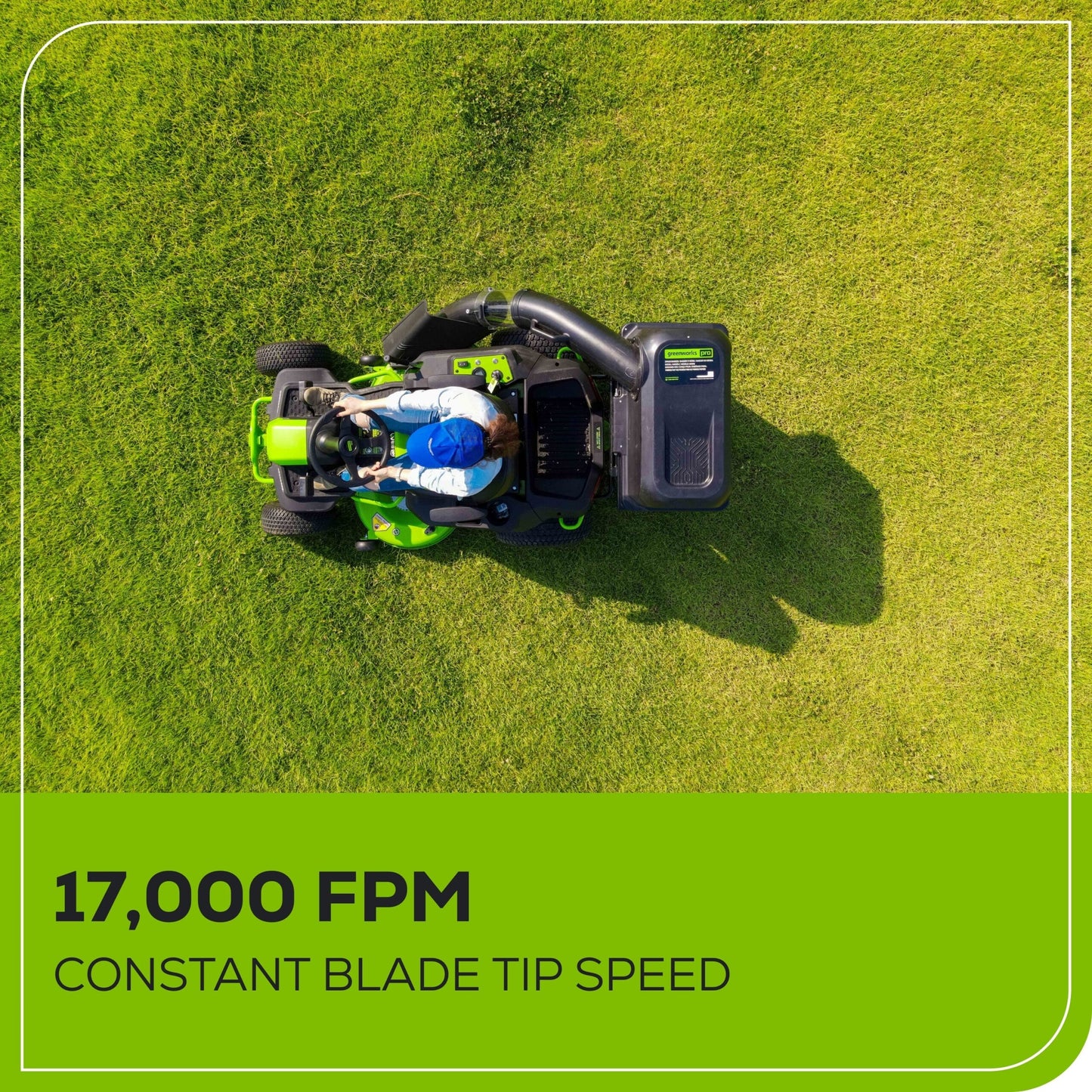 60V 42″ Cordless Battery CrossoverT Riding Lawn Mower + Bagger, (6) 8.0 Ah Batteries and (3) Dual-Port Turbo Chargers