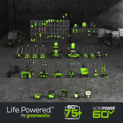 60V 25″ Dual Blade Self-Propelled Mower 5-pc Combo Kit, (3) 4.0 Ah Batteries, (1) Single Port Chargers and (1) Dual-Port Charger