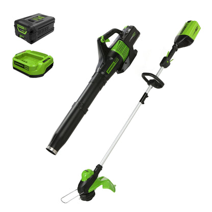 60V 25″ Dual Blade Self-Propelled Mower 5-pc Combo Kit, (3) 4.0 Ah Batteries, (1) Single Port Chargers and (1) Dual-Port Charger