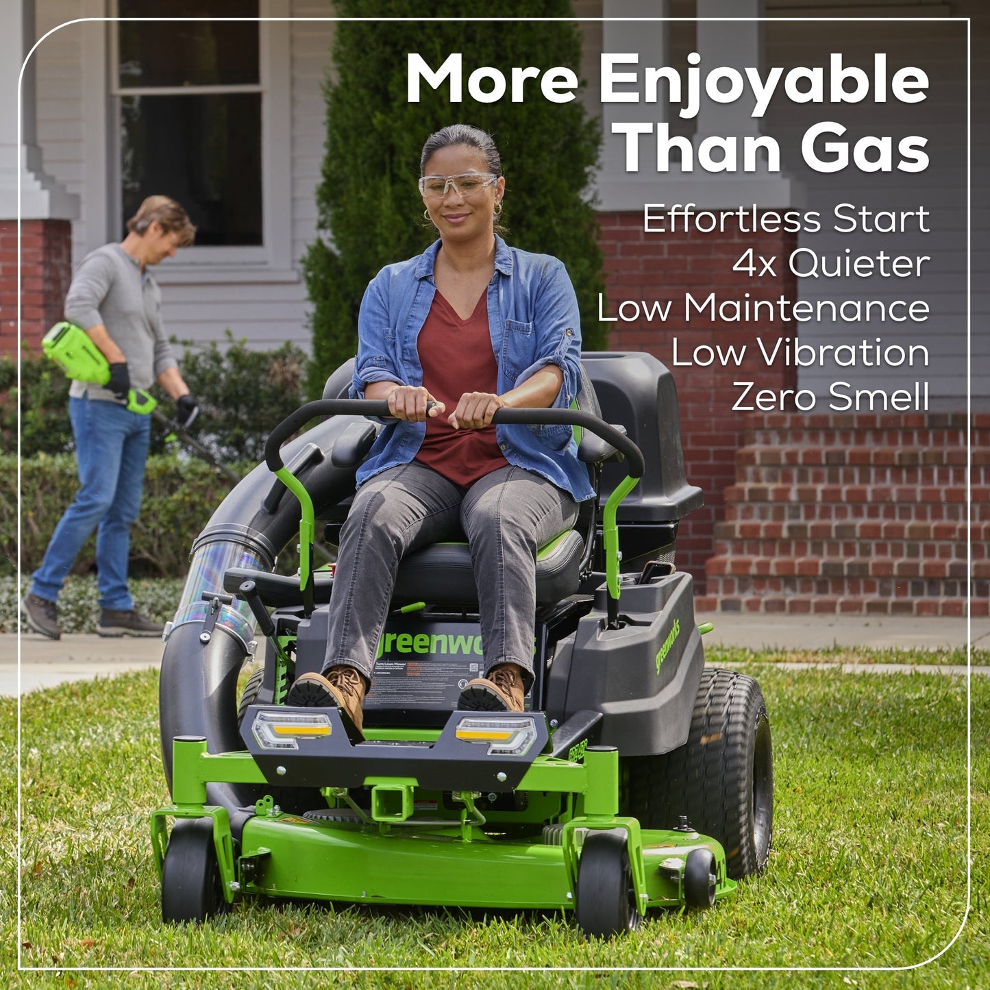 60V 42″ Electric CrossoverZ Zero Turn Mower with (4) 8 Ah Batteries and (2) Dual-Port Turbo Chargers