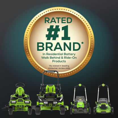 60V 42″ Cordless Battery CrossoverT Riding Lawn Mower, (4) 8.0 Ah Batteries and (2) Dual-Port Turbo Chargers