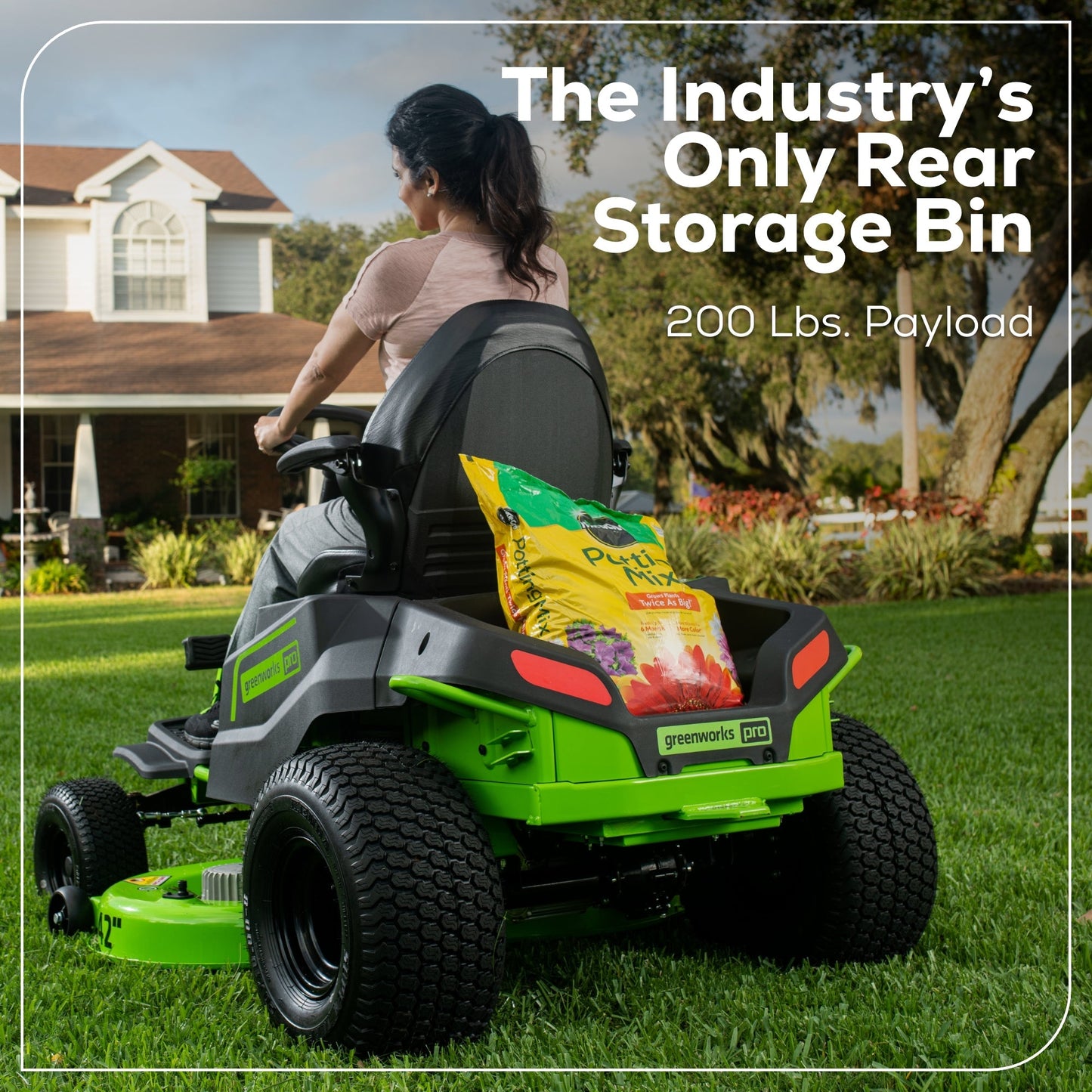 60V 42″ Cordless Battery CrossoverT Riding Lawn Mower, (4) 8.0 Ah Batteries and (2) Dual-Port Turbo Chargers