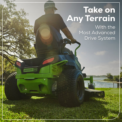 60V 42″ Electric CrossoverZ Zero Turn Mower with (4) 8 Ah Batteries and (2) Dual-Port Turbo Chargers