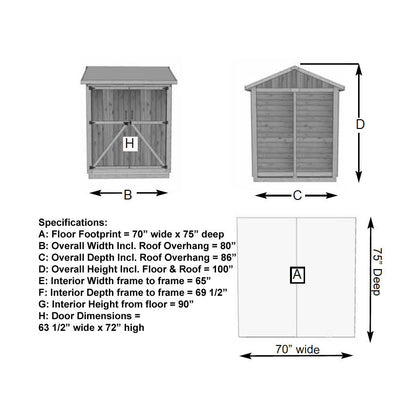 6′ x 6′ Maximizer Cedar Storage Shed