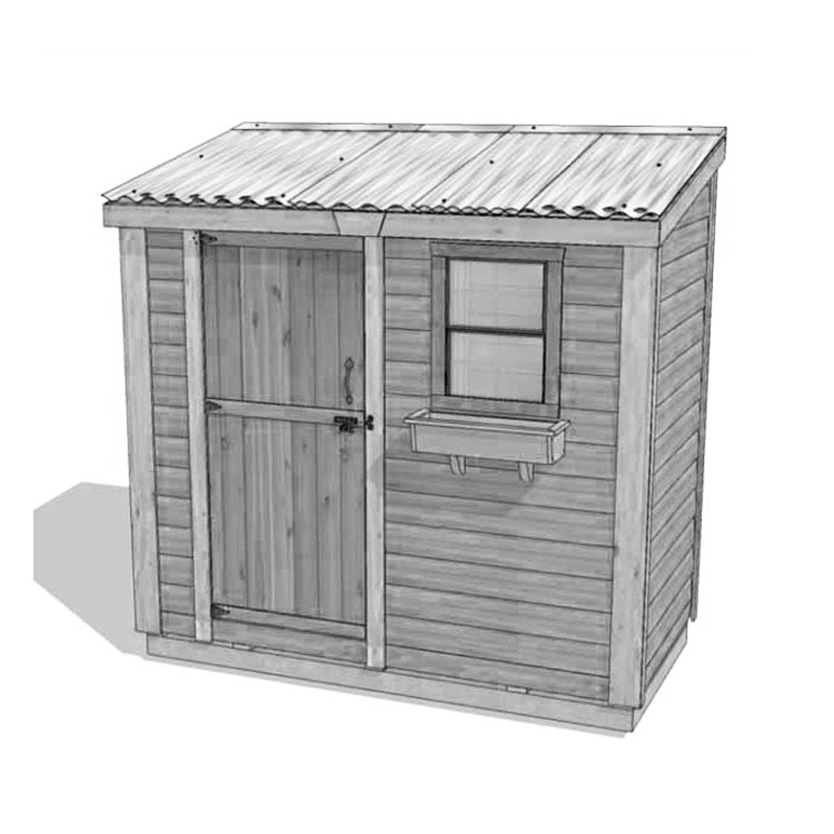 8′ x 4′ SpaceSaver Storage Shed – Single Door